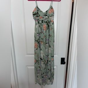 Abercrombie Crinkle Textured Ruched Maxi Dress